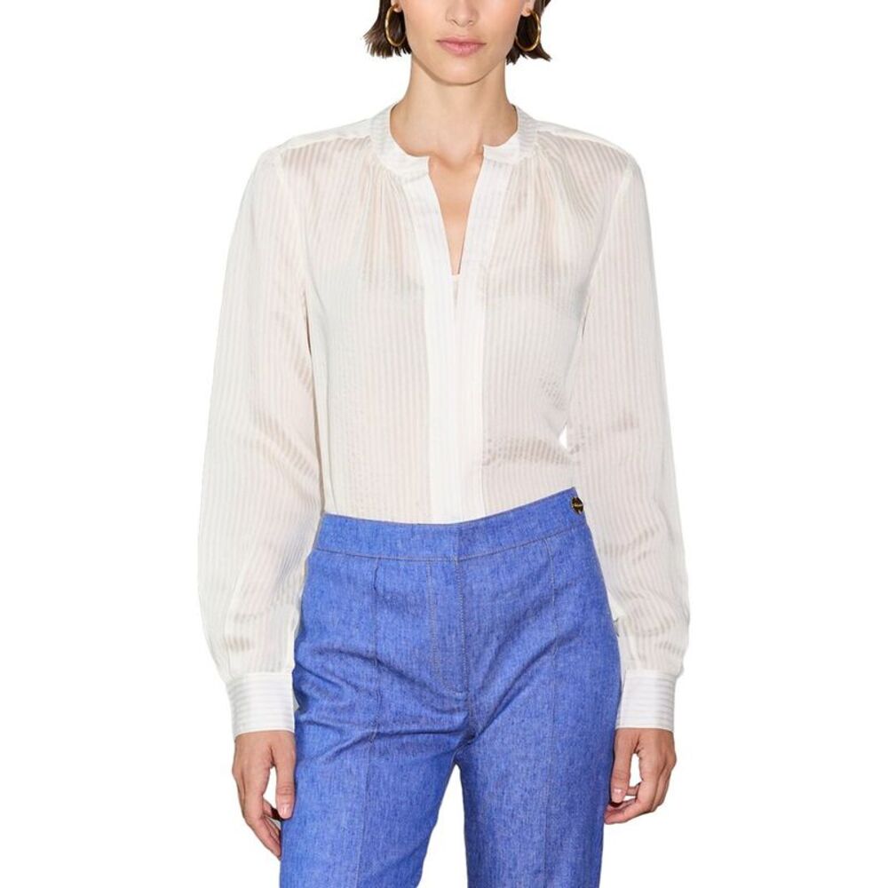 Callas Womens  Olympia Silk-Blend Shirt, Brown